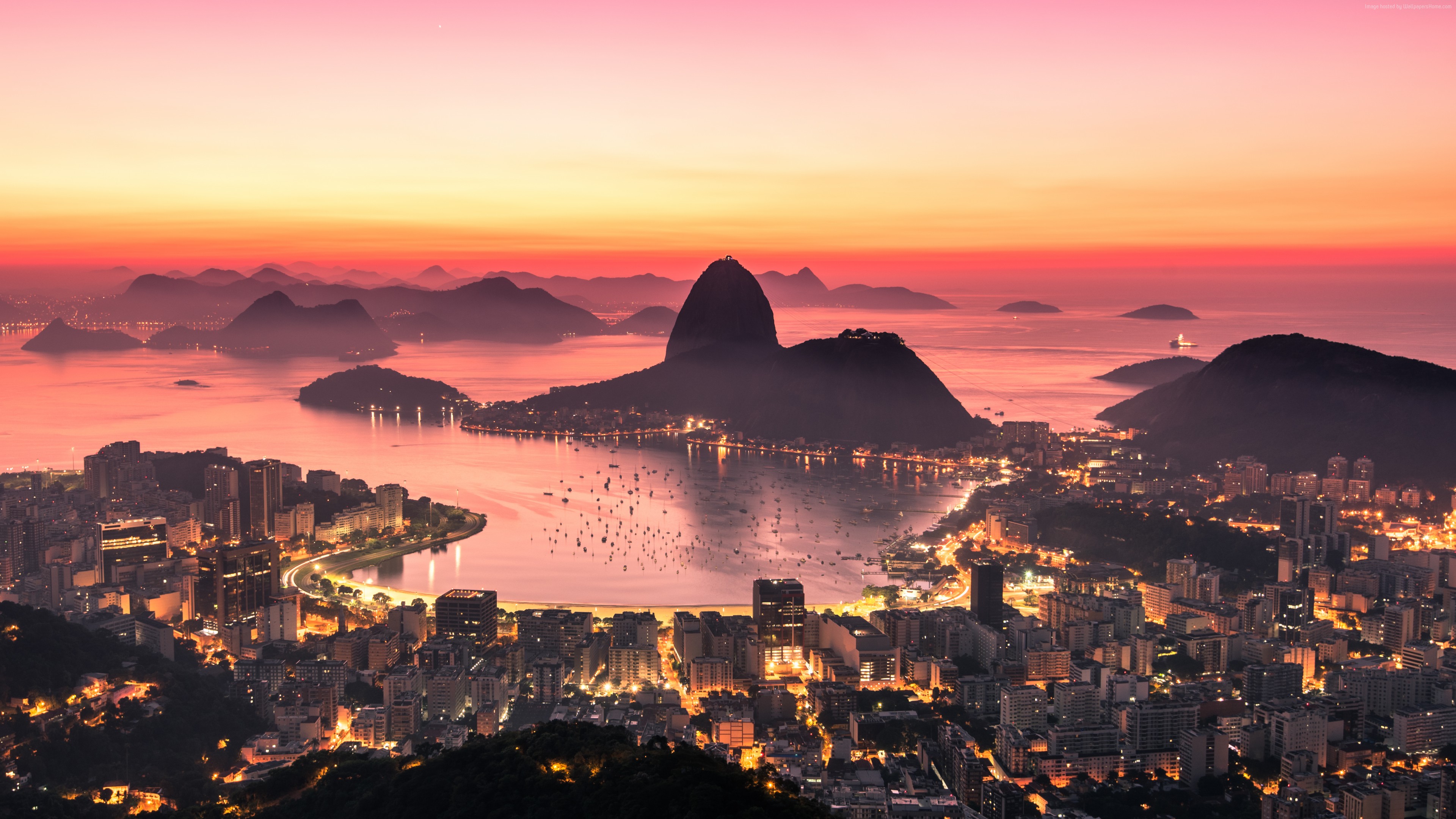 Wallpaper Rio de Janeiro, sunrise, sky, 5k, Travel